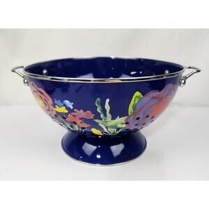 The Pioneer Woman Large 5Qt Colander Celia Cobalt Blue Enamel on Steel NWTs